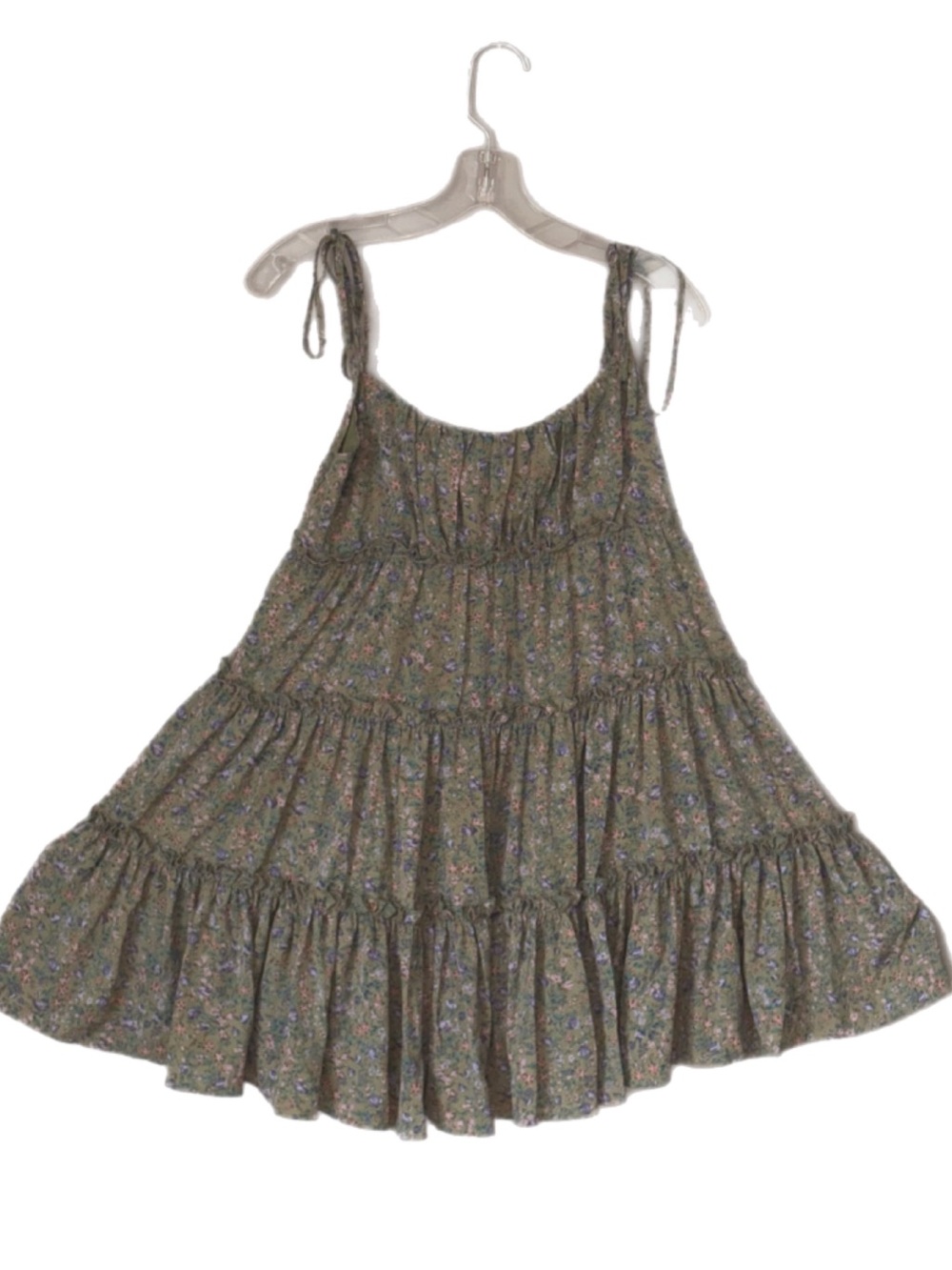 NWOT Iconic Gal Tiered Floral Sundress in Olive Green Size Medium